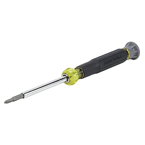 Klein Tools 32581 4-in-1 Electronics Screwdriver Set with Precision Machines Bits: 2 Slotted, 2 Phillips, and Cushion Grip Handles, 4-Piece - Image 1