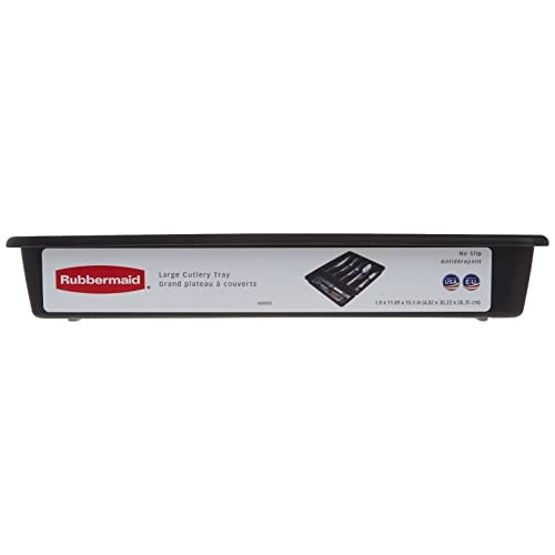 Rubbermaid No-Slip Large, Silverware Tray Organizer, Black with Gray - Image 3