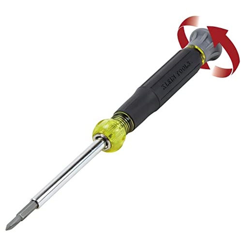 Klein Tools 32581 4-in-1 Electronics Screwdriver Set with Precision Machines Bits: 2 Slotted, 2 Phillips, and Cushion Grip Handles, 4-Piece - Image 4
