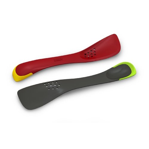 Joseph Joseph Uni-Tool 5-In-1 Utensil Slotted Solid Spoon Spatula Turner Slicer Kitchen All-In One Space Saving, Gray 12 long - Image 3