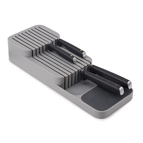 Joseph Joseph 85120 DrawerStore Kitchen Drawer Organizer Tray for Knives Knife Block, Gray - Image 1