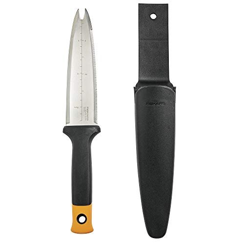 31UcnVVVQfL.jpg Fiskars 340130-1001 Garden Hori Knife with Sheath, Black - Image 1