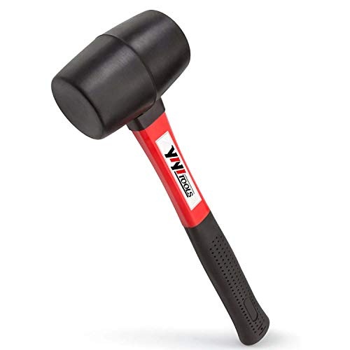 YIYITOOLS YY-2-005 Rubber Mallet Hammer With fiberglass Handle?16-oz, black - Image 1