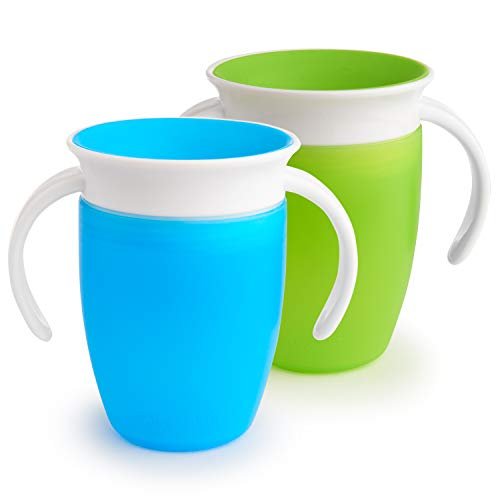 31eP4P23zkL.jpg Munchkin Miracle 360 Trainer Cup, Green/Blue, 7 Oz, 2 Count - Image 1