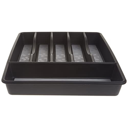 Rubbermaid No-Slip Large, Silverware Tray Organizer, Black with Gray - Image 6