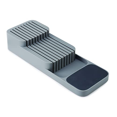 Joseph Joseph 85120 DrawerStore Kitchen Drawer Organizer Tray for Knives Knife Block, Gray - Image 6