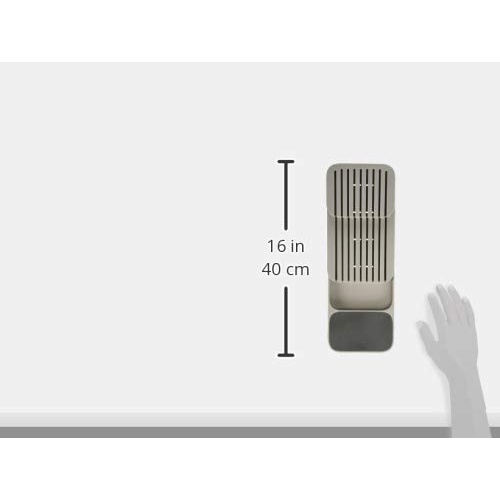 Joseph Joseph 85120 DrawerStore Kitchen Drawer Organizer Tray for Knives Knife Block, Gray - Image 2