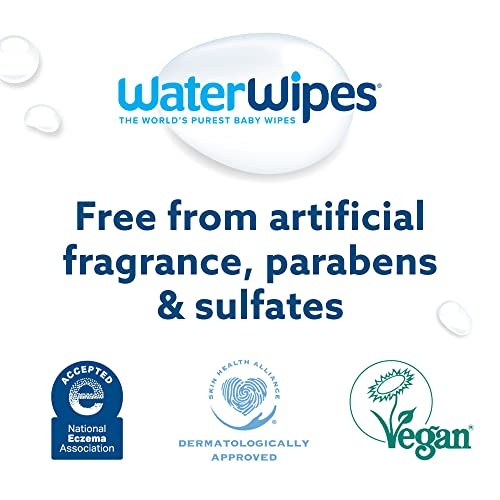 WaterWipes Biodegradable Original Baby Wipes,?99.9% Water Based Wipes, Unscented & Hypoallergenic for Sensitive Skin, 60 Count (Pack of 12) - Packaging May Vary - Image 3