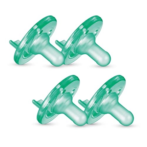 Philips AVENT Soothie Pacifier, 0-3 Months, Green, 4 Pack, SCF190/41 - Image 1