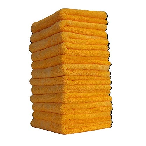 Chemical Guys MIC_506_12 Professional Grade Premium Microfiber Towels, Gold (16 Inch x 16 Inch) (Pack of 12) - Image 1