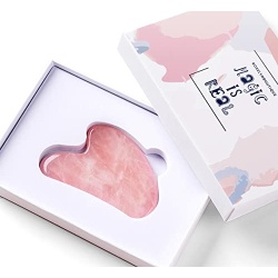 Gua Sha Facial Tools Healing Crystal - Self Care Gifts for Women Skin Care Tools Natural Massager for Skincare Face Body Relieve Muscle Tensions Reduce Puffiness (Rose Quartz)
