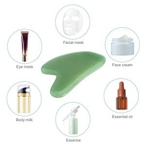 Rosenice Gua Sha, Gua Sha Facial Tool, Jade Stone Guasha for Face Body Massage SPA Acupuncture Therapy Trigger Point Treatment - Image 4