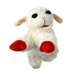 Multipet Plush Dog Toy, Lambchop, 10", White/Tan