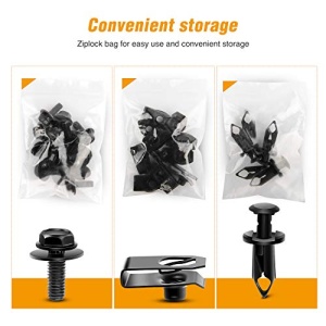 GOOACC GRC-70 35PCS Engine Under Cover Splash Shield Guard Body Bolts Bumper Fender Liner Push Retainer Fastener Rivet Clips , black - Image 6