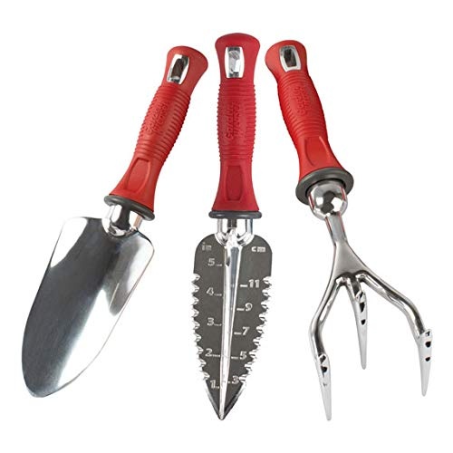 GARDEN WEASEL 91370-Q 3-Piece Hand Tools Combo Set, with Tiller, Multi-Use Transplanter, and Trowel, Comfort Grip, Weather and Rust Resistant - Image 1