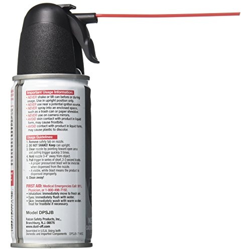 Falcon Dust, Off Compressed Gas (152a) Disposable Cleaning Duster, 1, Count, 3.5 oz Can (DPSJB),Black - Image 3