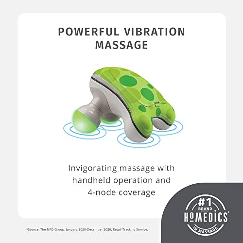 HoMedics Ribbit Mini Handheld Massager, Vibrating Electric Massager with Comfort Grip and LED Light, Batteries Included, Comes in variable colors, Green, Blue or Pink (Color May Vary) - Image 9