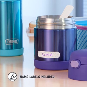 THERMOS FUNTAINER 10 Ounce Stainless Steel Vacuum Insulated Kids Food Jar with Folding Spoon, Navy - Image 4