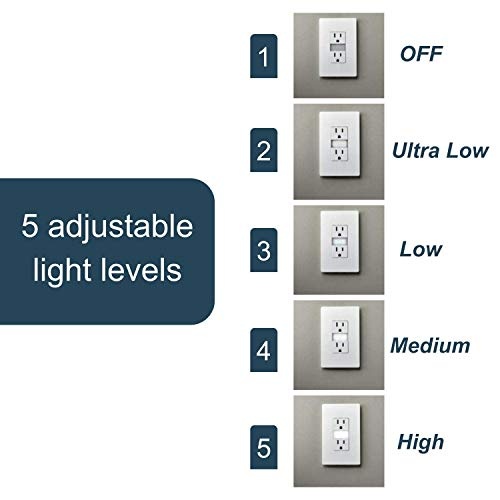 Legrand radiant Adjustable LED Night Light Outlet, Nightlight Electrical Outlets, Tamper Resistant, Safe for Kids, White, NTL885TRWCC6 1.6W x 2.75H - Image 18