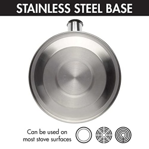 Primula Stewart Whistling Stovetop Tea Kettle Food Grade Stainless Steel, Hot Water Fast to Boil, Cool Touch Folding, 1.5 Qt, Brushed with Black Handle - Image 4