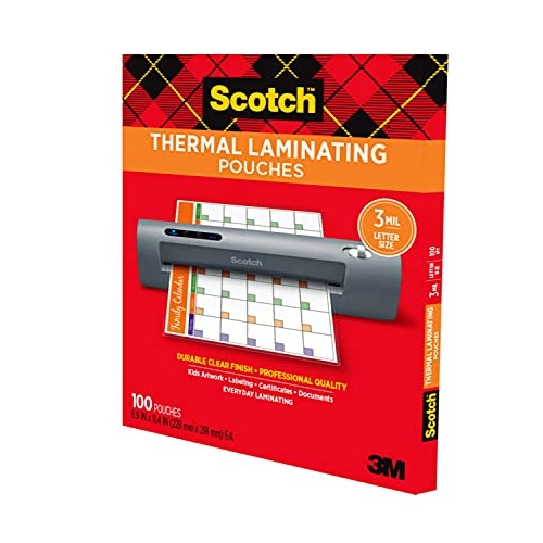 Scotch Thermal Laminating Pouches, 100-Pack, 8.9 x 11.4 Inches, Letter Size Sheets (TP3854-100) - Image 6