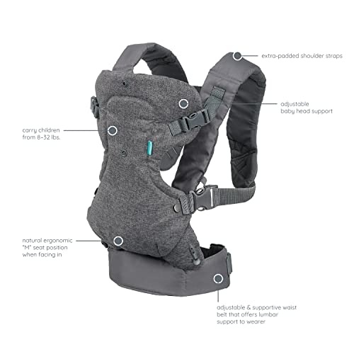 Infantino Flip Advanced 4-in-1 Carrier - Ergonomic, convertible, face-in and face-out front and back carry for newborns and older babies 8-32 lbs - Image 4
