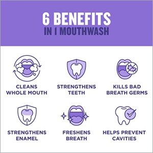 Listerine Total Care Anticavity Fluoride Mouthwash, 6 Benefits in 1 Oral Rinse Helps Kill 99% of Bad Breath Germs, Prevents Cavities, Strengthens Teeth, ADA-Accepted, Fresh Mint, 1 L - Image 11