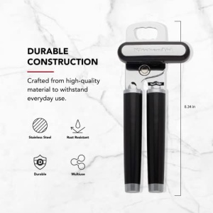 KitchenAid Classic Multifunction Can Opener / Bottle Opener, 8.34-Inch, Black - Image 5