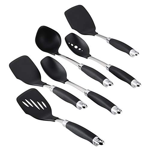 41i1Ud2NpoL.jpg Anolon Gadgets Nonstick Utensil Kitchen Cooking Tools Set, 6 Piece, Onyx - Image 1