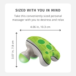 HoMedics Ribbit Mini Handheld Massager, Vibrating Electric Massager with Comfort Grip and LED Light, Batteries Included, Comes in variable colors, Green, Blue or Pink (Color May Vary) - Image 4