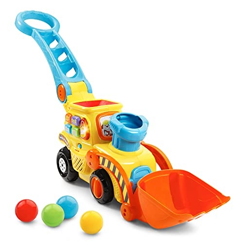 VTech Pop-a-Balls Push & Pop Bulldozer,Yellow - Image 1