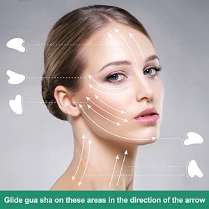 Rosenice Gua Sha, Gua Sha Facial Tool, Jade Stone Guasha for Face Body Massage SPA Acupuncture Therapy Trigger Point Treatment - Image 3