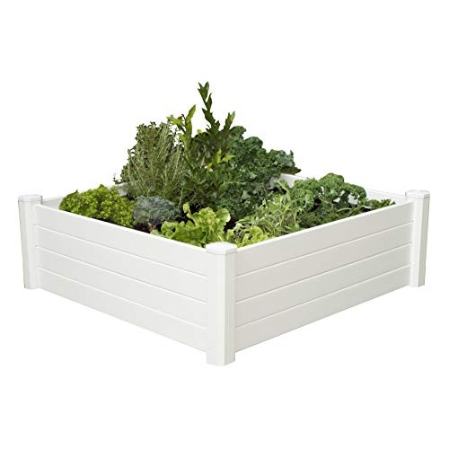 NuVue Products Raised 48 by 48 by 15-Inch Garden Box Kit, Extra Tall, White - Image 1