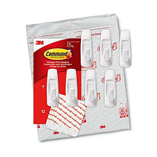 Command Large Utility Hooks, 7-Hooks, 12-Strips, Organize Damage-Free - Image 1