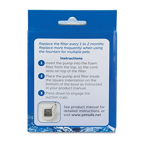 PetSafe Drinkwell Replacement Foam Filters Compatible with PetSafe Ceramic and Stainless Steel Pet Fountains, for Water Dispensers, 2 Pack - PAC00-13711, white - Image 2