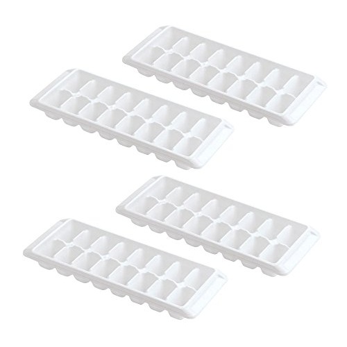 Kitch Easy Release White Ice Cube Tray, 16 Cube Trays (Pack of 4) (4 Pack - 64 Cubes) - Image 1