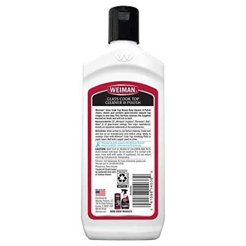 Weiman Cooktop and Stove Top Cleaner Kit - Glass Cook Top Cleaner and Polish 10 oz. Scrubbing Pad, Cleaning Tool, Razor, Scraper - Image 10