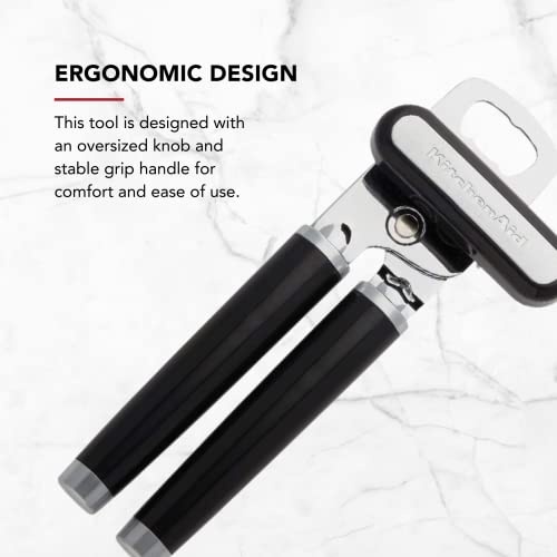 KitchenAid Classic Multifunction Can Opener / Bottle Opener, 8.34-Inch, Black - Image 3