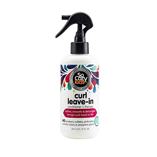 SoCozy, Curl Spray LeaveIn Conditioner For Kids Hair Detangles and Restores Curls No Parabens Sulfates Synthetic Colors or Dyes, Jojoba Oil,Olive Oil & Vitamin B5, Sweet-Pea, 8 Fl Oz - Image 1
