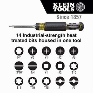 Klein Tools 32305 Multi-bit Ratcheting Screwdriver, 15-in-1 Tool with Phillips, Slotted, Square, Torx and Combo Bits and 1/4-Inch Nut Driver - Image 10