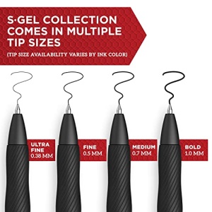 Sharpie S-Gel, Gel Pens, Medium Point (0.7mm), Black Ink Gel Pen, 12 Count (Pack of 1), Black - Image 6