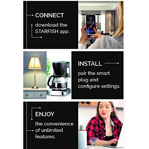 Satco S11269 Starfish 2-Inch Mini-Square On/Off WiFi Smart Plug Outlet, Works with Siri, Alexa, Google Assistant, SmartThings, White, 2 Pack - Image 3