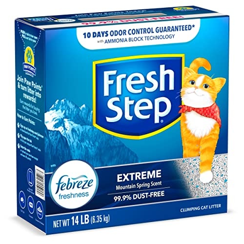 Fresh Step Extreme Scented Litter with the Power of Febreze, Clumping Cat Litter Mountain Spring, 14 Pounds (Package May Vary) - Image 10