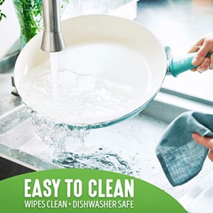 GreenLife Soft Grip Healthy Ceramic Nonstick 7" and 10" Frying Pan Skillet Set, PFAS-Free, Dishwasher Safe, Turquoise - Image 10