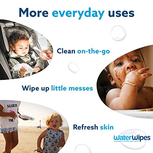 WaterWipes Biodegradable Original Baby Wipes,?99.9% Water Based Wipes, Unscented & Hypoallergenic for Sensitive Skin, 60 Count (Pack of 12) - Packaging May Vary - Image 4
