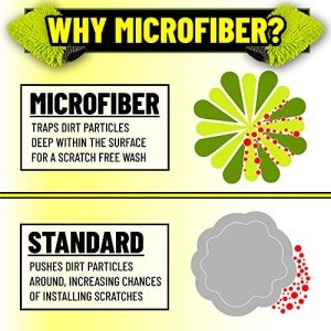 Chemical Guys MIC493 Chenille Premium Scratch-Free Microfiber Wash Mitt, Lime Green, 9.6" x 2.3" x 7" - Image 4