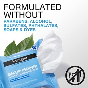 Neutrogena Makeup Remover Cleansing Face Wipes, Daily Cleansing Facial Towelettes to Remove Waterproof Makeup and Mascara, Alcohol-Free, Value Twin Pack, 25 Count, 2 Pack - Image 16