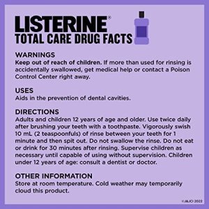 Listerine Total Care Anticavity Fluoride Mouthwash, 6 Benefits in 1 Oral Rinse Helps Kill 99% of Bad Breath Germs, Prevents Cavities, Strengthens Teeth, ADA-Accepted, Fresh Mint, 1 L - Image 5
