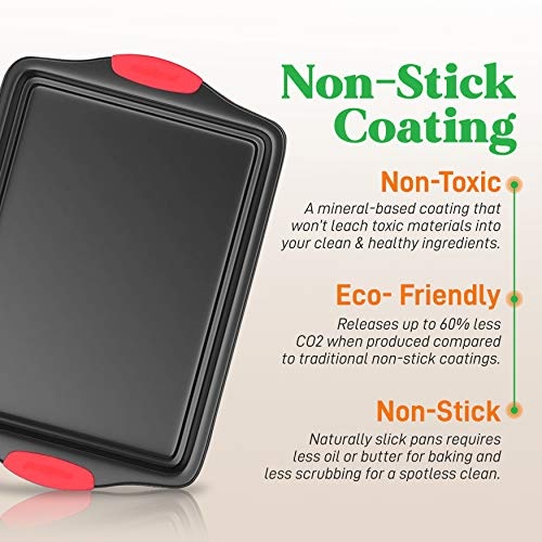 Nutrichef w/Heat Red Silicone Handles, Oven Safe, 3 Piece Set - Image 6
