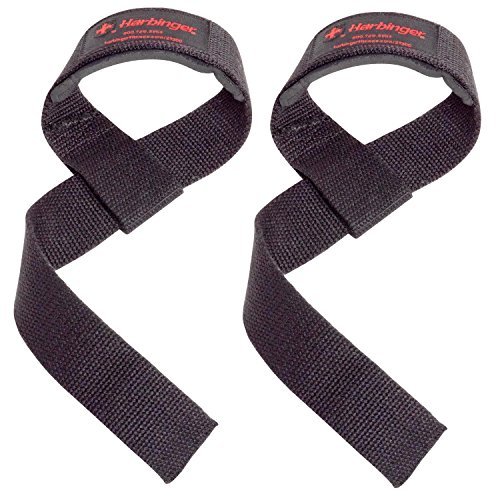 51StQavlpwL.jpg Harbinger Padded Cotton Lifting Straps with NeoTek Cushioned Wrist (Pair), Black , 5 mm - Image 1
